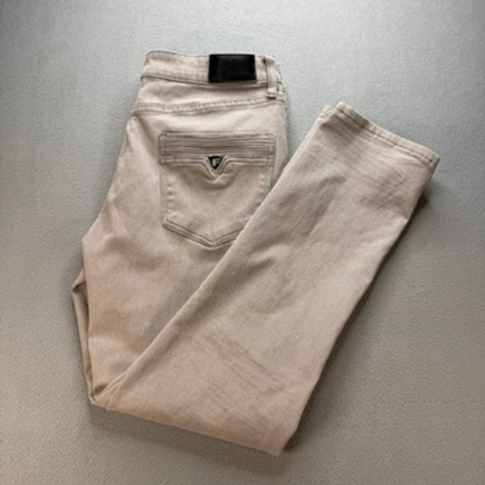 Fried Denim Jeans Slim Fit 38x32 (FIT 36x30)Tan Stretch Cotton Blend Mens Street